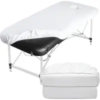 Merkloos Massagestuhl Stretchbezug 2 Stück, weiß, für Massagesessel, bis 195x81 cm