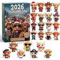 RPSTrading Highland Cow Adventskalender 2026, 24pcs 3D Weihnachts Adventskalender fš¹r Kinder, Familie und Weihnachtszeit