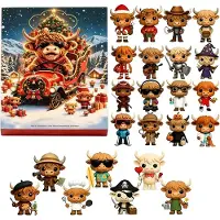 Zimtky 2027 Highland Cow Adventskalender, 24 Tage Weihnachts-Countdown, als Geschenk für Familie & Freunde