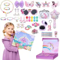 Merkloos Adventskalender 2025 für Mädchen, 24 Tage, Einhorn Geschenkset, Schmuck und Haarzubehör