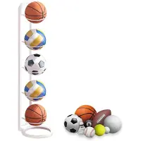 Merkloos Bällempfangsturm, 5-stöckig - Vertikale Balllagerung - Ballgestell - Standard für Fußball/Basketball/Volleyball - Weiß - Robuster Stahl