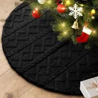 Markenlos Weihnachtsbaumrock 40 cm schwarz aus Plüsch