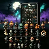 RPSTrading Halloween-Adventskalender Modell 2026,Halloween Geisterpuppen Anh?nger,31 Stš¹Ck Sammelfiguren Halloween fš¹r Halloween, Haustš¹r, Garten und Terrasse