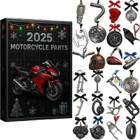 Famanu Adventskalender für Motor- und Autoenthusiasten - Überraschungen hinter 24 Türchen - 26x18x3 cm