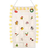Dripio Stoff-Adventskalender zum Befüllen, 24 Fächer, 100x50 cm, wiederverwendbar
