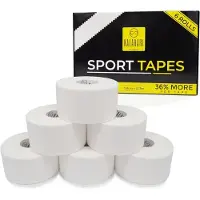 Merkloos Sporttape 6 Stück, 3,8 cm x 13,7 m, 100 % Baumwolle, unelastisch, für Volleyball