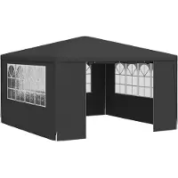 Bestway Pavillon Gartenpavillon Partyzelt Festzelt Eventzelt wasserdicht mit Seitenteilen für Garten Terrasse Camping und Feiern im Freien Anthrazit 2 x 2 m