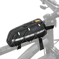 Merkloos Fahrradtasche 2 in 1, wasserdicht, schwarz, mit Reißverschluss und Fächern, für Fahrräder