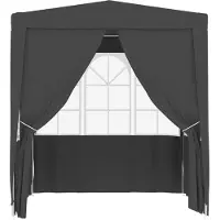 vidaXL Partyzelt mit Seitenwänden wasserdicht Pavillon Festzelt für Garten Terrasse Hochzeit Feiern und Veranstaltungen Gewebe 90 Gramm Anthrazit 4 x 9 m