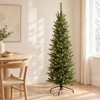 HAGO HAGO24 Künstlicher Weihnachtsbaum 150cm mit Beleuchtung Grün Kunststoff Kunstbaum Tannenbaum Christbaum Real Needle Look aufklappbar mit Standfuß