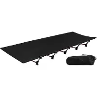Famanu Campingbett Faltbares Bett - Leichtgewicht Design - 192x65x16cm - Schwarz