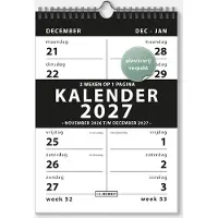 De Hobbit A4 Spiral-Kalender 2-Wochen 2027 Schwarz