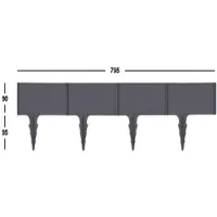 Artplast BR01AN Künstliche Bordsteinkante - Zaun BORDURE 795x185mm - anthrazit