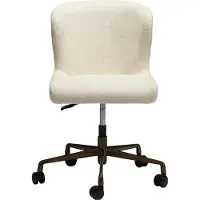 Ebuy24 Glam Dan-Form Bürostuhl Bouclé offwhite.