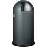 Wesco Mülleimer "Pushboy", grau (graphit), B:40cm H:75,5cm T:40cm, Stahlblech, Mülleimer, Mülleimer, Abfallsammler, 50 Liter