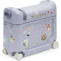 JETKIDS Stokke BedBox, Arctic Blue – Koffer mit Rollen für Kinder von 2 bis 7 Jahren (bis 35 kg) – Lässt sich in ein Bett umbauen – Mit Matratze, dekorativen Aufklebern und verstellbarem Tragegurt