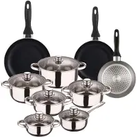 Wellhome Pk8182 Kochtopfset Mit Pfannen 15 Stücke