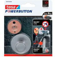 TESA Powerbutton Haken Classic, Edelstahl, rund
