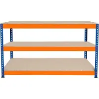 Markenlos Werkbank 150x60cm mit 3 Ablagen - Verstärktes Stahl, Schraubenlose Montage, Verstellbare Anordnung