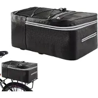 Merkloos Fahrradtasche für Gepäckträger, wasserdicht, mit Reißverschluss, Reflexstreifen, 12 Liter Volumen