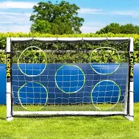 Famanu Fußballtor 1,8 m x 1,2 m wetterfest aus UPVC mit Torwart, Ball und Tragetasche