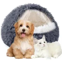 Merkloos Omgoods – Flauschiges Kuschelbett für Hunde und Katzen, 65 cm Durchmesser