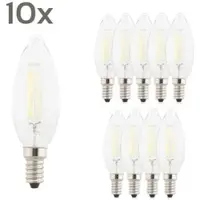Longlife LED 10 x LED Lampe Filament E14 2.8W C35 2700K