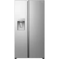 Hisense Side-by-Side "RS5P528ST", Energieeffizienz: E, silber (inox), B:91,1cm H:178,6cm T:61,5cm, Kühlschränke, Wasser-& Eisspender, Side-by-Side