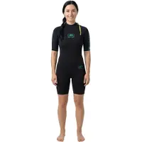 Ocean & Earth Surf School Springy 2 Mm Damen-kurzarm-shorty Mit Rückenreißverschluss