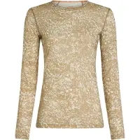 Icebreaker Women M 200 Oasis Long Sleeve Crewe Moss Bloomaop cumin/undyed/aop (IB0NY) XL