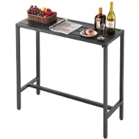 Vevor Bartisch, 1000 x 375 x 980 mm, Bistrotisch, Stehtisch mit Metallgestell, rechteckige Esstische, Küchentisch, Tresentisch, Partytisch, Gartenmöbel für Balkon, Garten, Poolrand