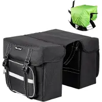 Merkloos Doppelte Fahrradtasche 25 l, Gepäckträger, 300D Polyester und PolyurethanNylon Mesh, für Fahrrad