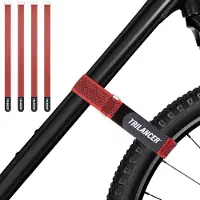 Merkloos Fahrradträger Bänder Set von 4, Verstellbare Fahrradreifen Stabilisationsbänder 65 cm x 3,8 cm, Rot mit Haken