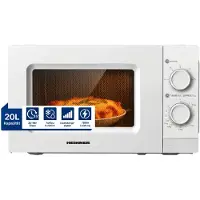 Heinner HMW-MD20MWH, Arbeitsplatte, Solo-Mikrowelle, 20 l, 700 W, Drehregler, Weiß