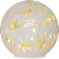 Star Trading LED Weihnachtskugel Merryx-Mas in Weiß 0,4W 150mm