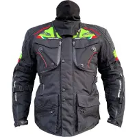 MUGENRACE Mars wasserdichte Motorrad Textiljacke, schwarz/neon, XL