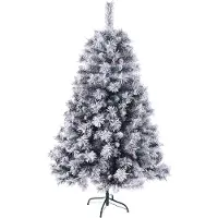 SVITA Weihnachtsbaum künstlich Schnee Tannenzapfen Beeren inkl. Ständer 150cm