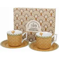DUO sp. z o.o. Duo SOLIS Espresso-Tassen-Set Porzellan Geometric