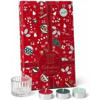 Spies Online Festlicher Adventskalender mit 24 Duftkerzen – Adventskalender mit Kerzen – Weihnachts-Adventskalenderkerzen – Rot