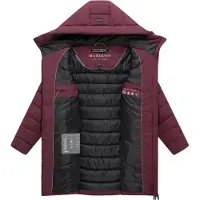 MARIKOO Winterjacke "Nanoraa Damen Steppmantel N154", Damen, Gr. XL, rot (wine), Jacken Winterjacke