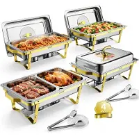 Vevor Chafing Dish Set 4-tlg. Buffets je 8,52 L Edelstahl Warmhaltebehälter