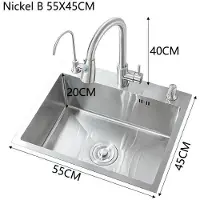 StarTech.com Küchenspüle - Einzelbecken 55x45 cm - 304 Edelstahl - Schürzenfront Einbau - Mit Mischbatterie 4-Loch - Gebürstet Nickel