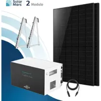 SolarMars Balkonkraftwerk 2000 Watt mit Speicher SunEnergyXT 500 Set - 1000Wp ‚Äì 2 Module / Ohne Erweiterungsakku / Balkon