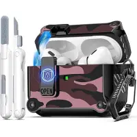 OEM Schutzhülle für AirPods Pro 2 und 1 mit automatischer Öffnungsfunktion und Unterstützung für USB-C/Lightning, inklusive Reinigungssatz
