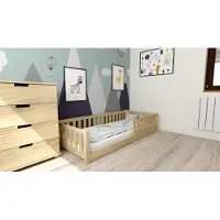 TEXTILOMANIE Montessori-Kinderbett PINELO 90x200, Kiefernholz, Lattenrost, ohne Matratze