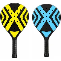 TK Gruppe 2er Padelschläger Set Erwachsene Gelb & Blau – Padel Rackets mit Meshtasche Anfänger & Fortgeschrittene, Training & Freizeit (2er Set Gelb & Blau)