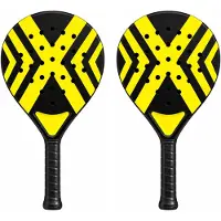 TK Gruppe 2er Padelschläger Set Erwachsene Gelb – Padel Rackets mit Meshtasche für Anfänger & Fortgeschrittene, Training & Freizeit (2er Set Gelb)