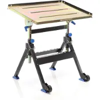 Selius Werkbank mit ausklappbarer Ablagefläche - Tragfähigkeit: 150 kg - Arbeitsfläche: 760 x 510 mm - Stahlplatte - Schwarz - Fahrbarer Arbeitstisch