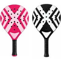 TK Gruppe 2er Padelschläger Set Erwachsene Pink & Schwarz/Weiß – Padel Rackets mit Meshtasche, Training & Freizeit (2er Set Pink und Schwarz/Weiß)