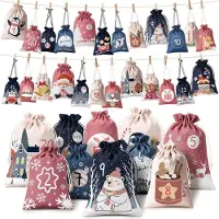 Sonstiges Adventskalender zum Befüllen für Kinder & Familie, 24 Säckchen, verschiedene Größen & Farben